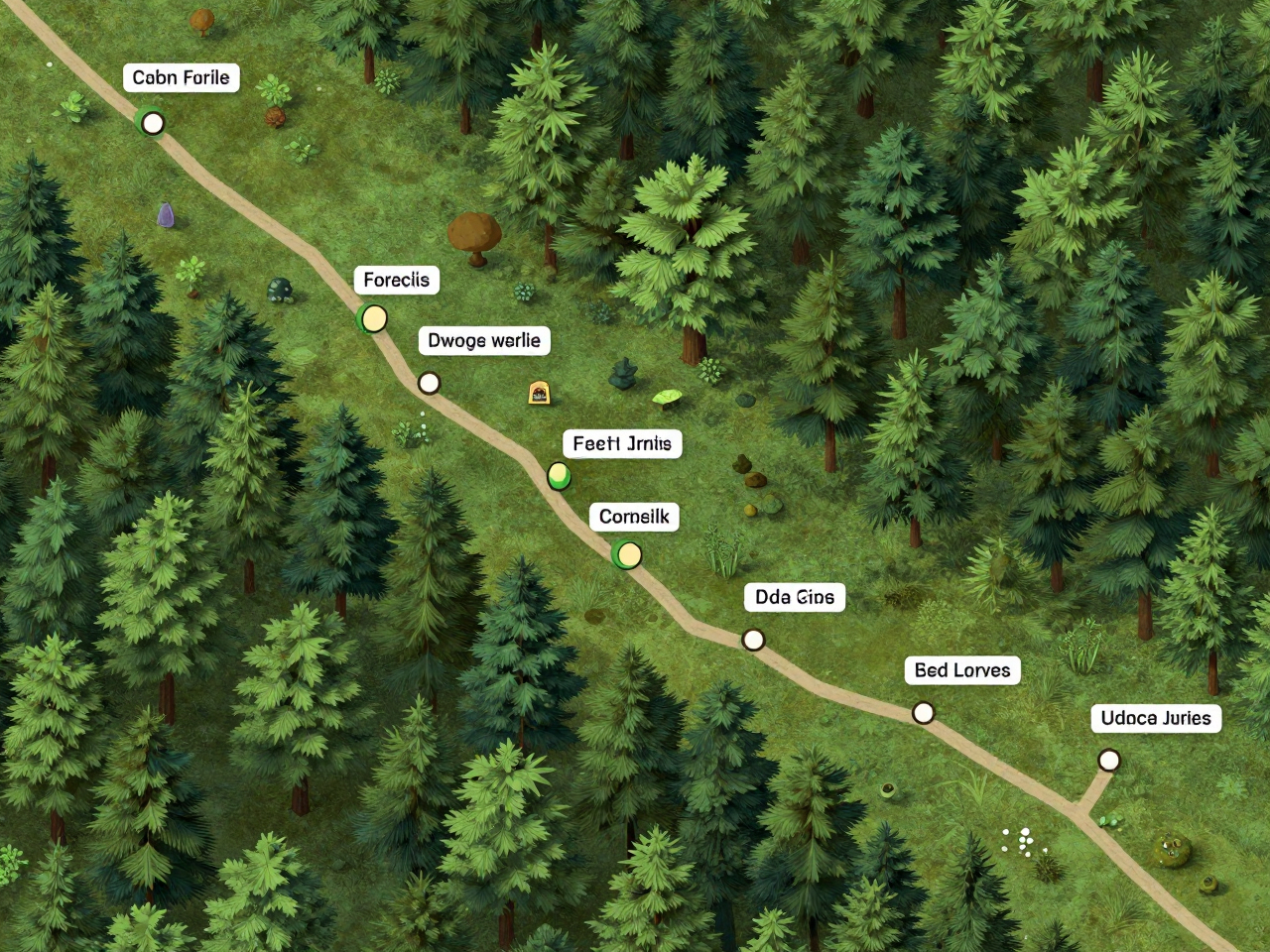 Ghunexardrexalon customized forest trail progression map